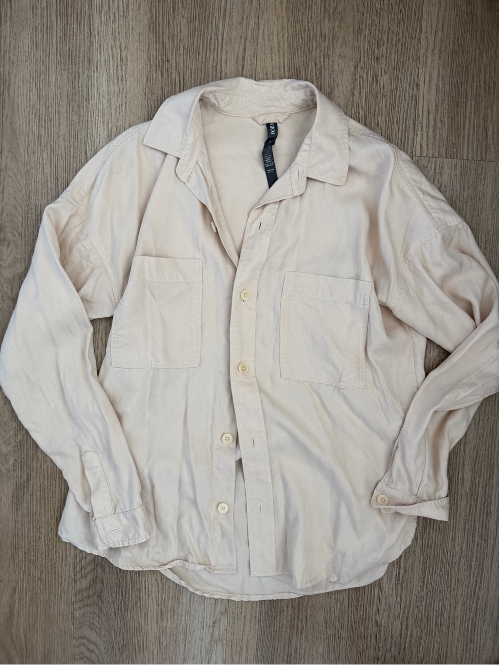 Vuori Light Cream Casual oversized Button-Down Shirt